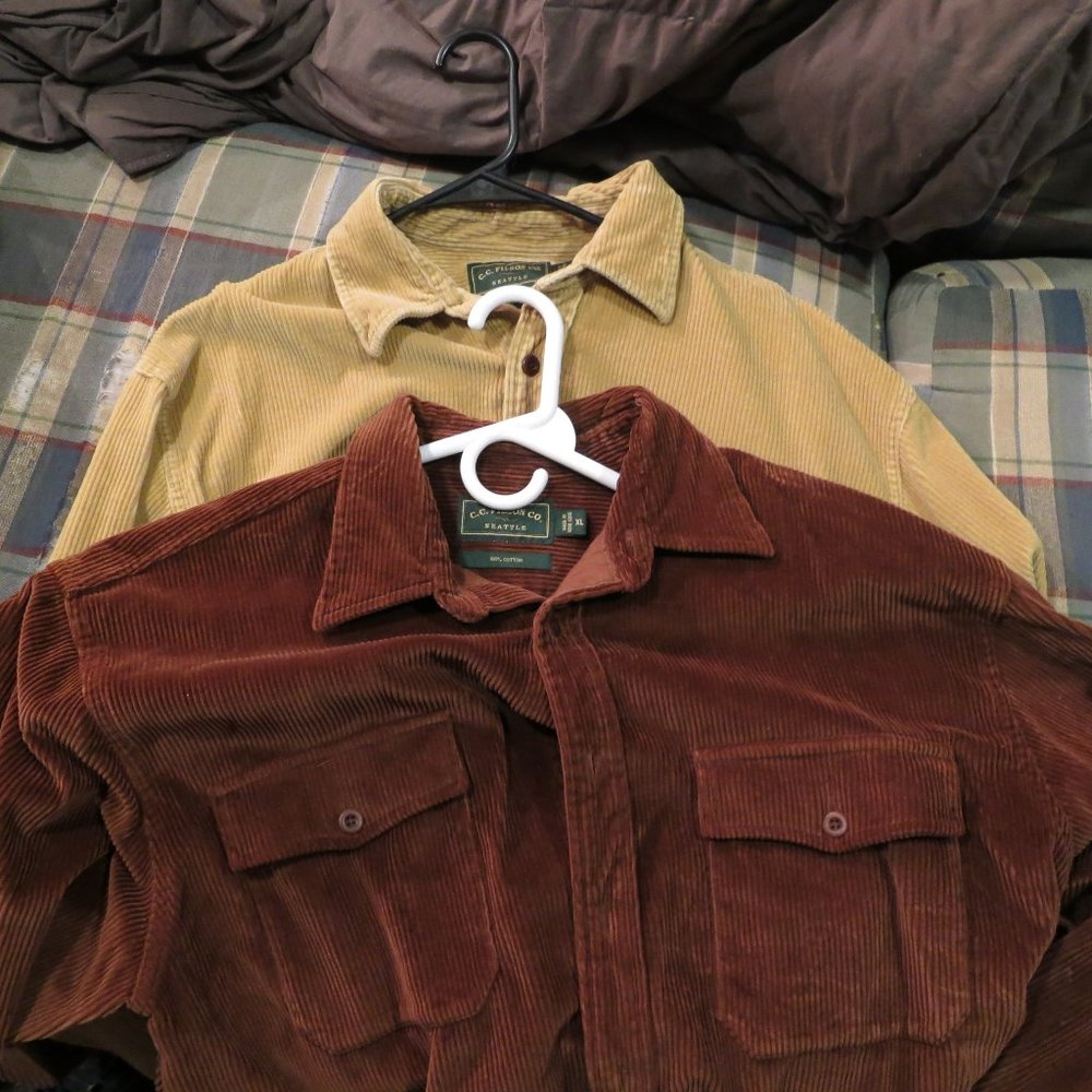 2 Filson mens xl corduroy shirts